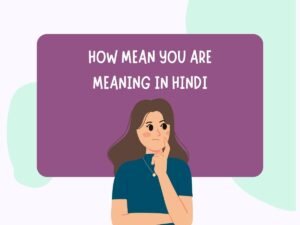 How Mean You Are Meaning in Hindi