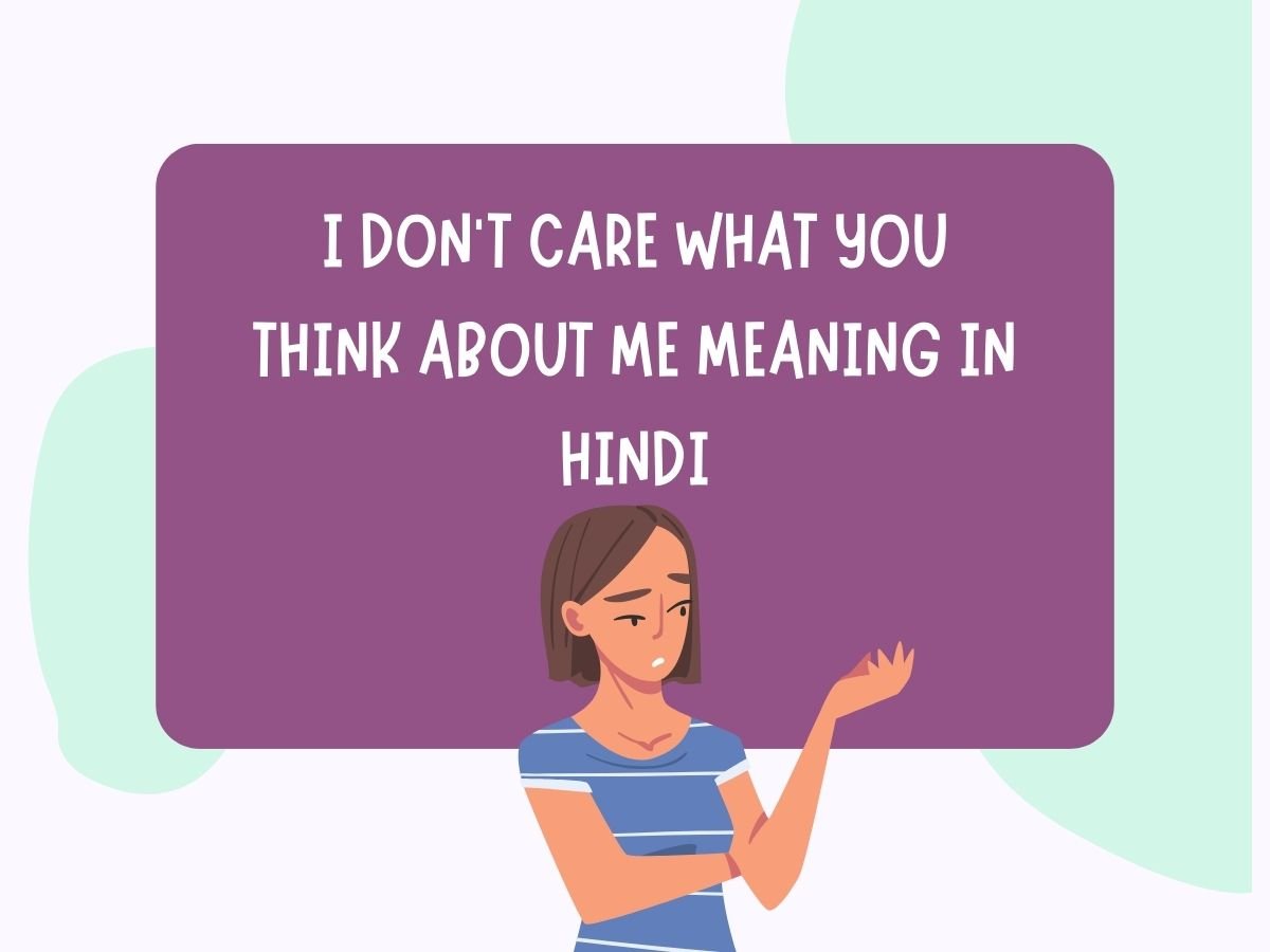 I Don't Care What You Think About Me Meaning in Hindi