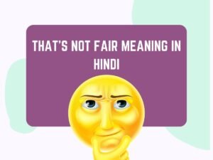 That's Not Fair Meaning In Hindi
